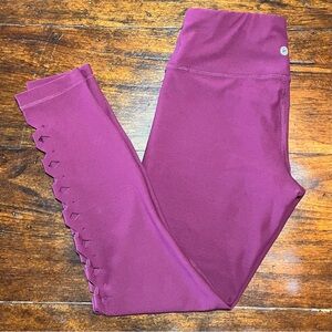 90 Degree by Reflex High Waist Leggings Women XS Plum Active Workout Yoga‎ Run